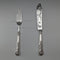 1836 British Antique Pure Silver Handle Fish Cutlery Pair Elkington